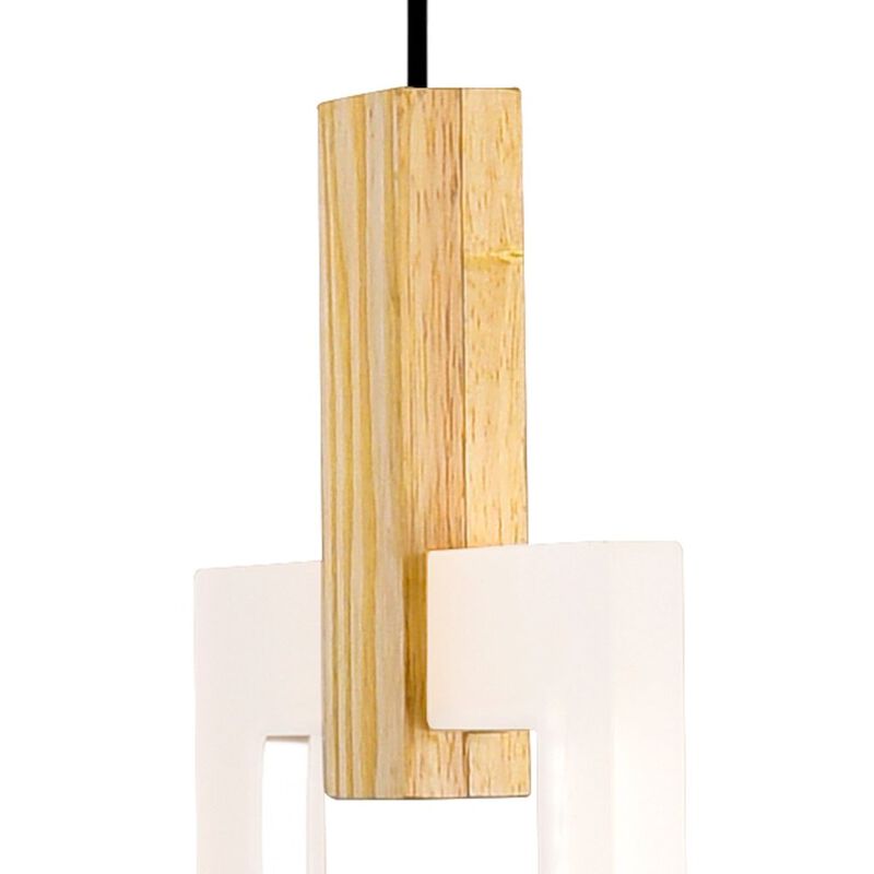 CWI Lighting Anello LED Pendant With White Oak Finish