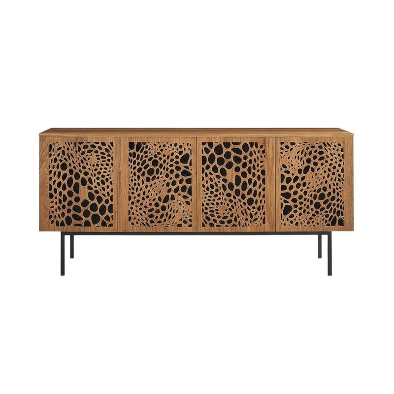 Wooden Brown TV Stand with Ample Storage Space and Modern Design image number 1