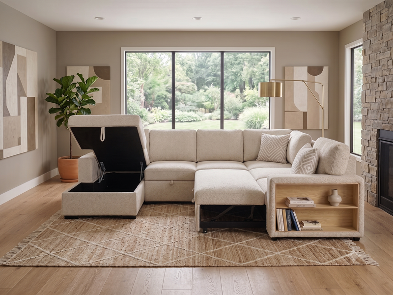 Nimbus 6pc Storage Sleeper Sectional image number 2