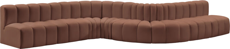 Meridian Furniture Arc Cognac Vegan Leather Modular Sofa image number 2