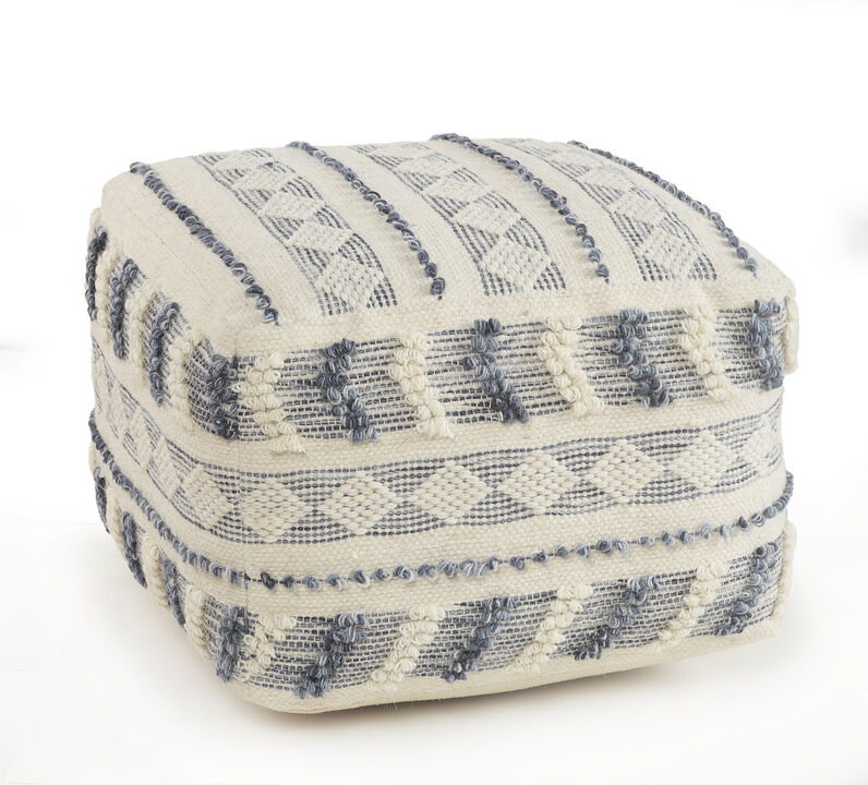 Decorative Wool Ottoman for Bedroom, Living Room, and Lounge Spaces