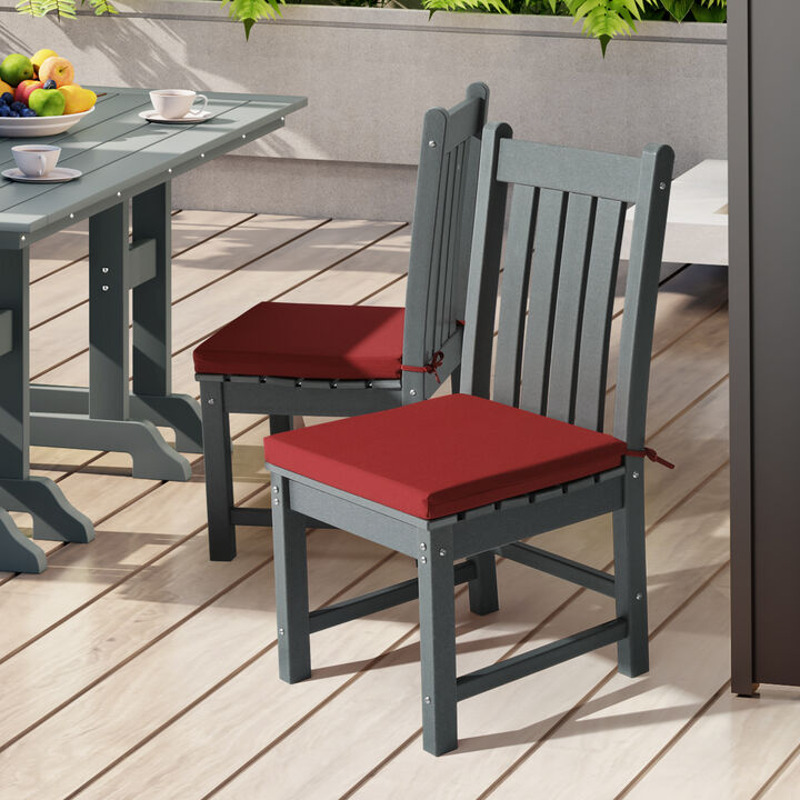 WestinTrends Outdoor Patio Kitchen Dining Chair Square Seat Cushions Set of 4, 16 x 15