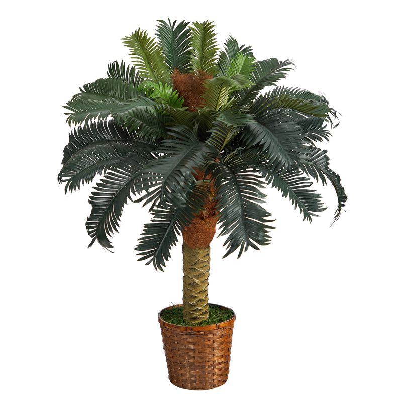 Hivvago 3 Feet Sago Palm Artificial Tree