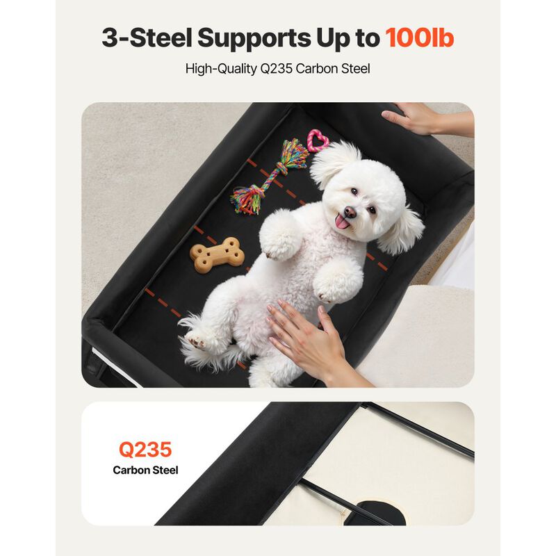 Large Elevated Foldable Dog & Cat Bed, Raised Pet Cot with Wheels & Storage Bags image number 4