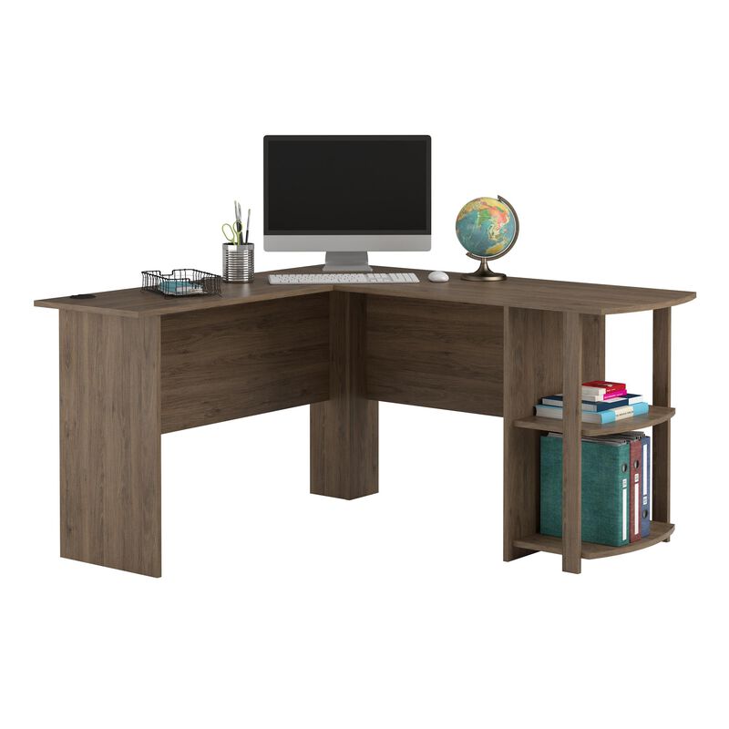 Dakota L Desk with Bookshelves