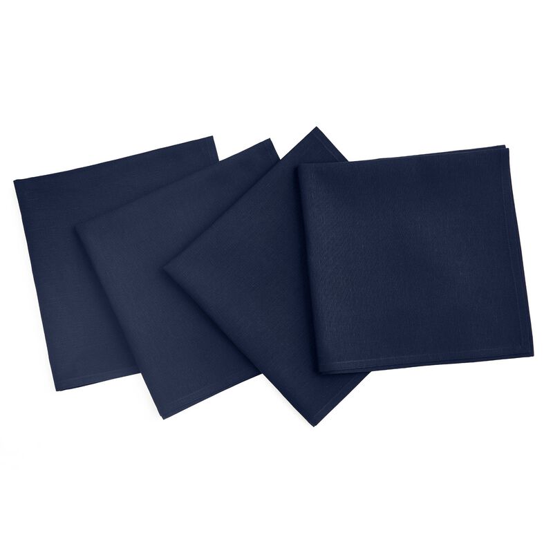 Solino Home Dru &ndash; Cotton Linen Plain Dinner Napkins &ndash; Set of 4, 20 x 20 in, Machine Washable, Holiday and Everyday Dining