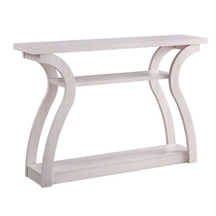 White Oak Console Table with Curved Body Design E