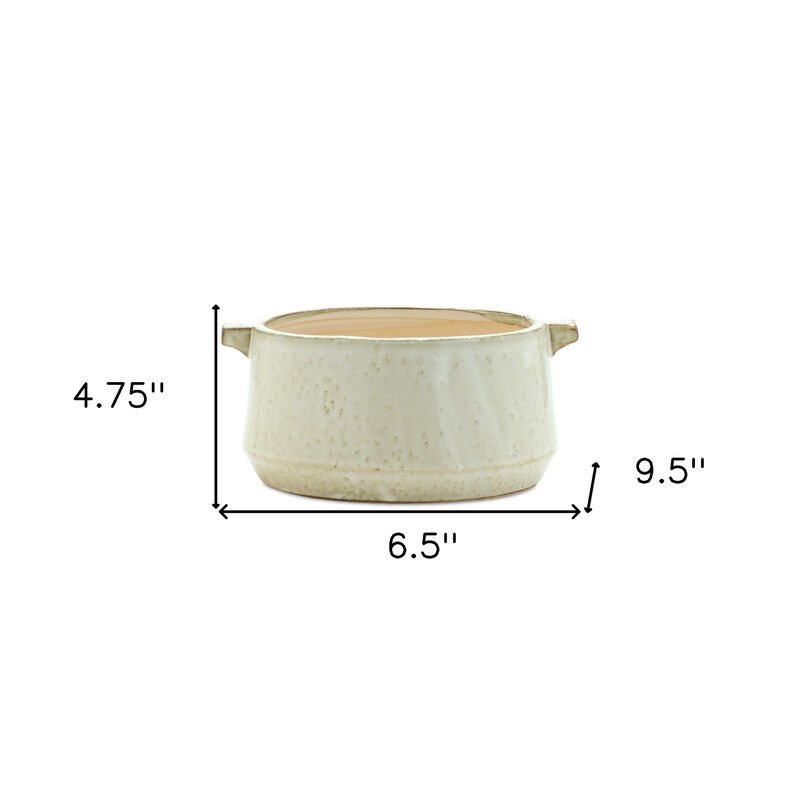 Hivvago Beige Clay 5.54113 ounce Round Pot Planter