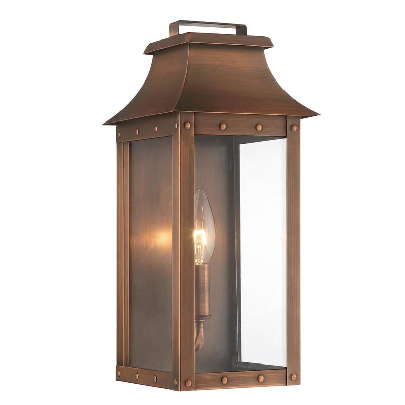 Hivvago Manchester 1-Light Copper Patina Pocket Wall Light