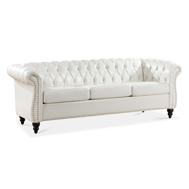 Rolled Arm Chesterfield 3 Seater Sofa image number 3
