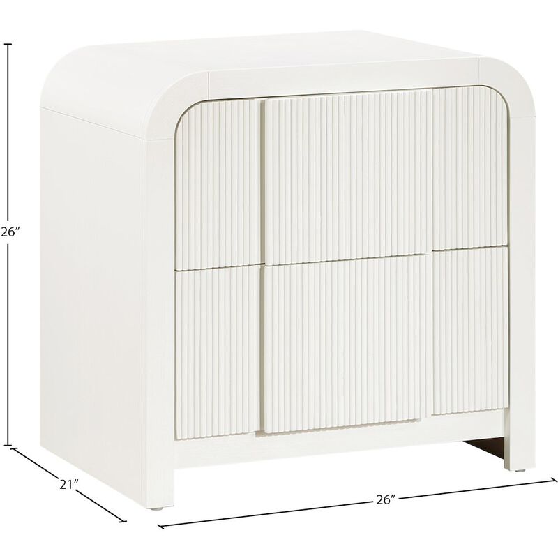 Meridian Furniture Fluted Cream Night Stand