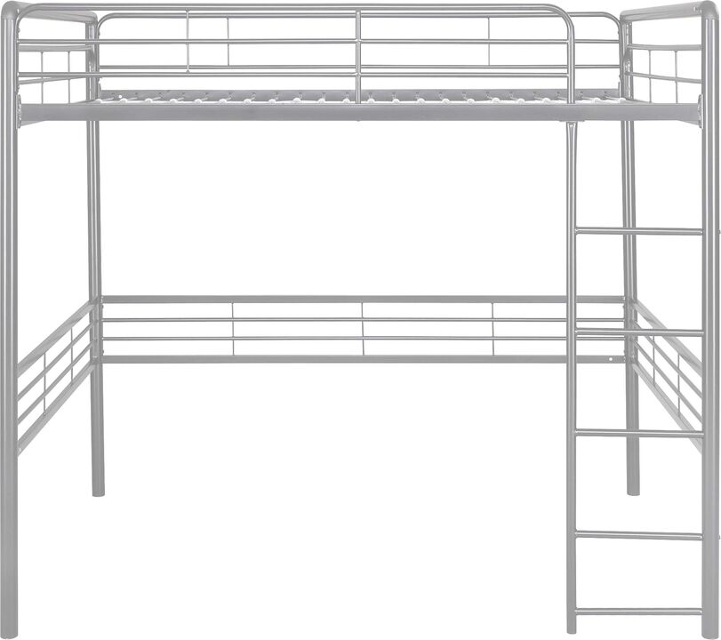 Atwater Living Bodhi Metal Loft Bed, Silver, Full