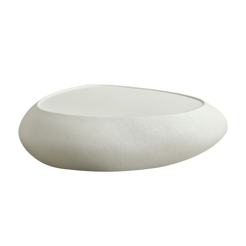 47.24''Fiberglass Oval Coffee Table for Living Room Elliptical Table,Faux Matte Rocks Table front of the Sofa, Irregular Center Table image number 0