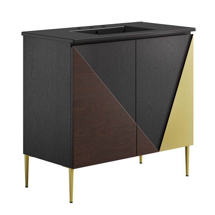 Modway EEI-6465-BLK-BLK Alchemist 36" Bathroom Vanity, Black Black