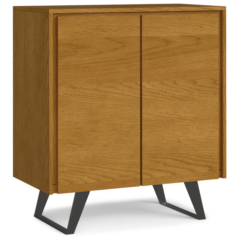 Lowry SOLID WOOD and Metal 39 inch Wide Modern Industrial Medium Storage Cabinet in Oak Veneer