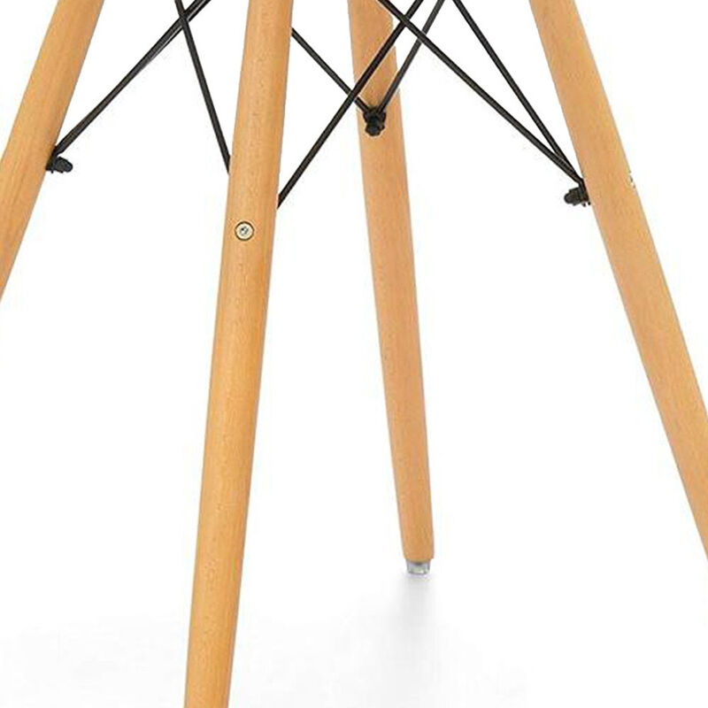 Round Dining Table with Fiberglass Top and Solid Wood Base