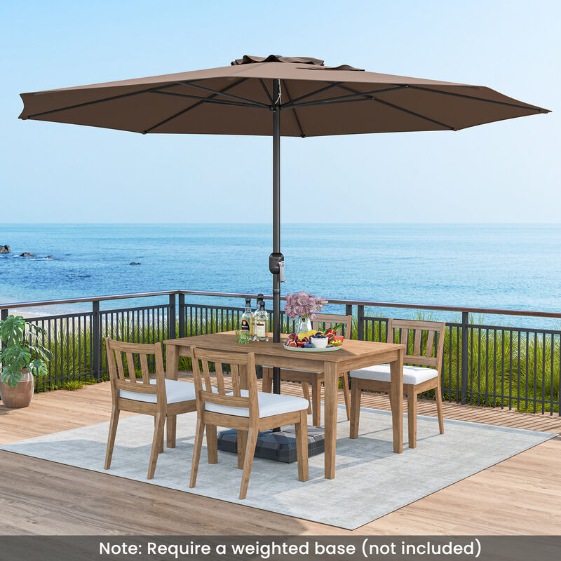 Patio Umbrella with Easy Crank Handle and 8 Sturdy Ribs for Durable Outdoor Shade