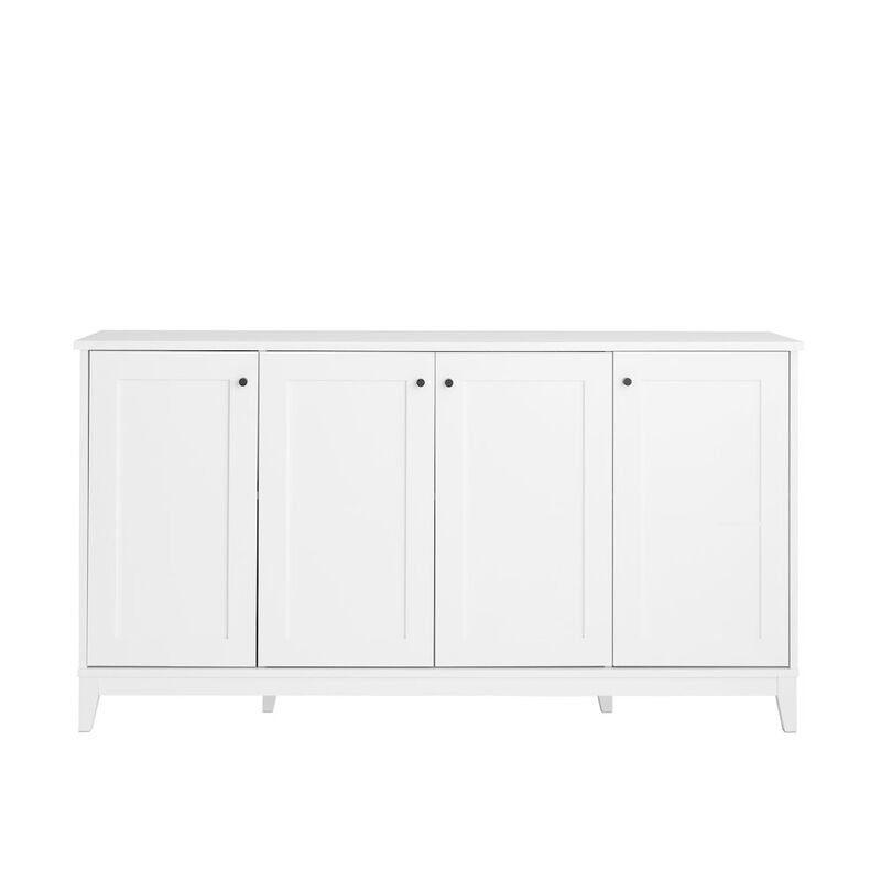 Prepac Yaletown 4 Panel Door Console Table White Engineered Wood Storage Cabinet image number 0