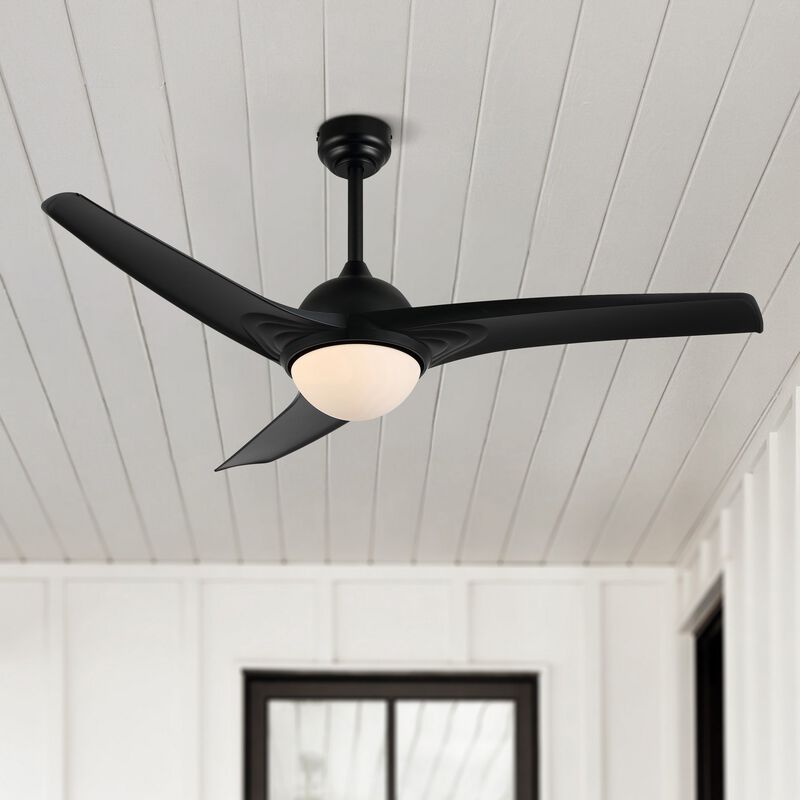 Sully Contemporary Industrial Iron/Plastic Integrated LED Ceiling Fan