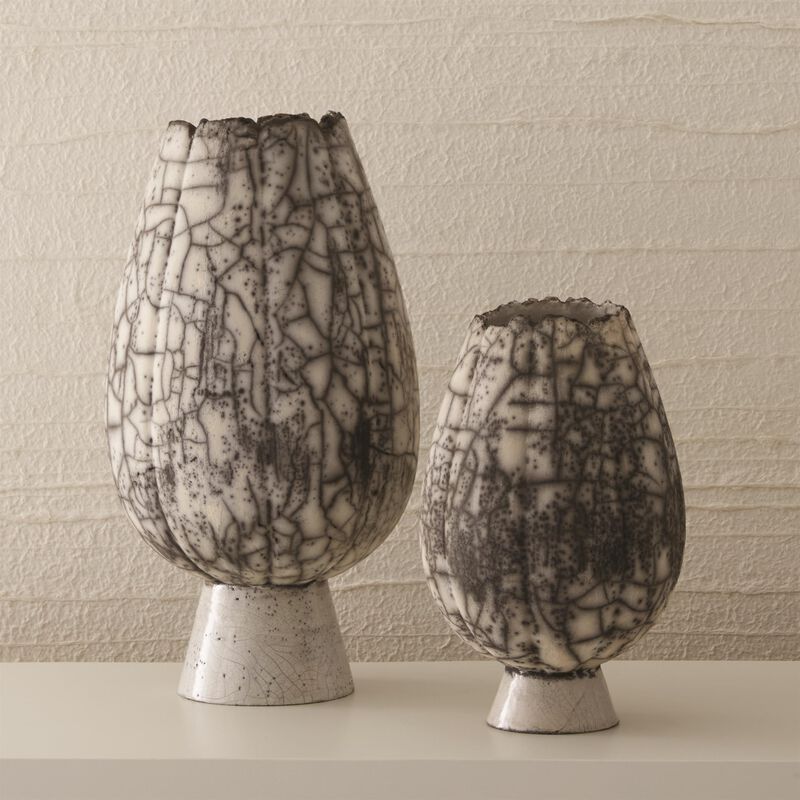 Crackled Footed Vase