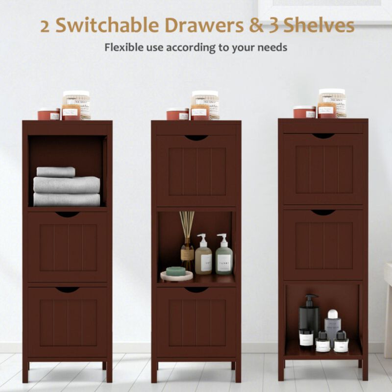 Hivvago Freestanding Storage Cabinet with 2 Removable Drawers for Bathroom