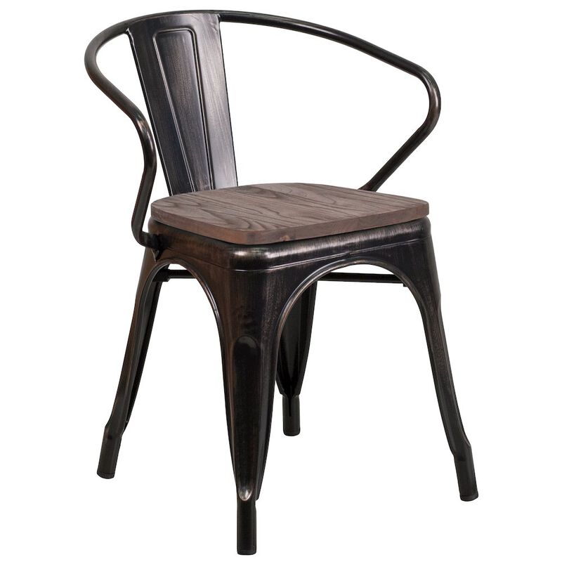 Metal/Wood Colorful Restaurant Chairs image number 0