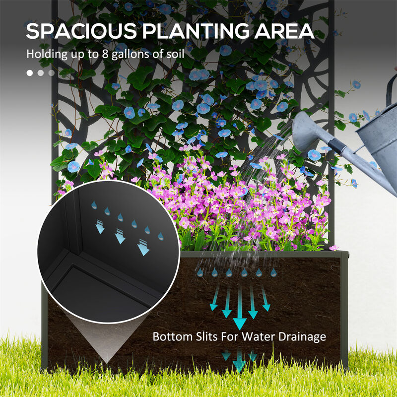 Outdoor Garden Planter Bed &ndash; Raised Bed with Privacy Panel for Vegetables & Herbs image number 6