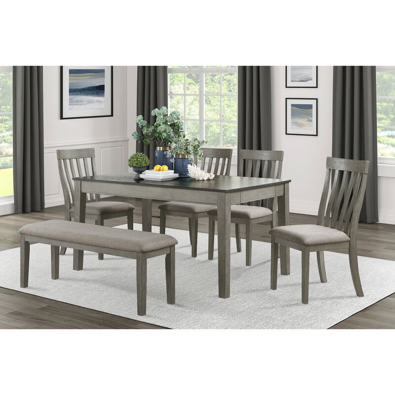 Streamdale Gray Finish Wooden Side Chairs 2 Piece Set image number 4