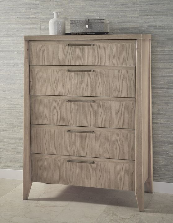 Sumire Five Drawer Ash Wood Chest in Ginger