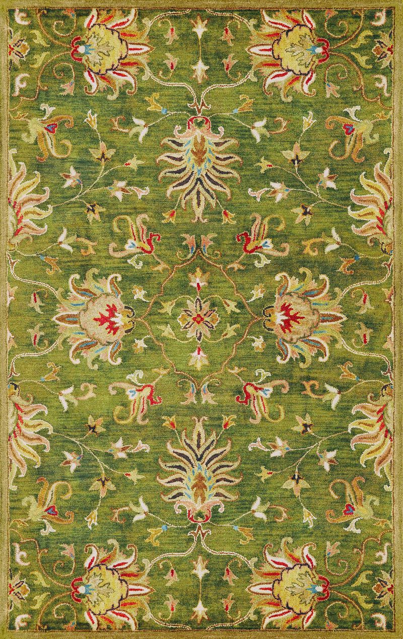 8' X 10' 6 Wool Emerald Green Area Rug image number 0