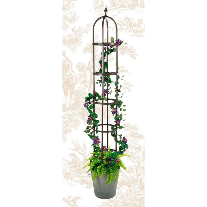 Classic Steel Garden Trellis &ndash; Outdoor Obelisk Tower for Decorative Climbing Plants