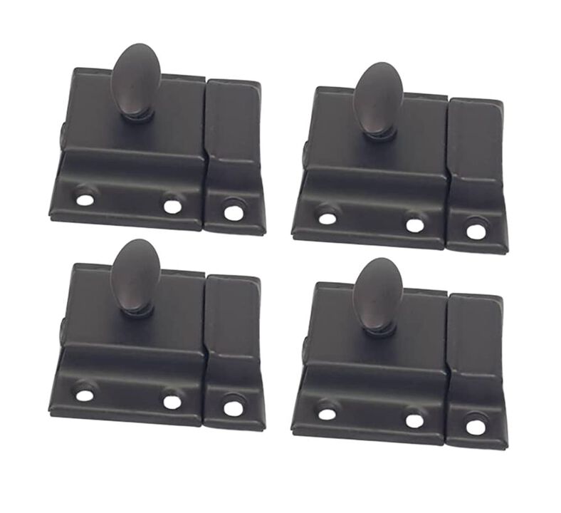 QCAA Oval Turn Cabinet Latch, for Cupboard & Other Furniture, Small, ORB Oil Rubbed Bronze Coated Finish, 4 Pack, Made in Taiwan