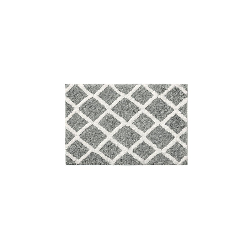 60x24 inch Gray Reversible High Pile Tufted Microfiber Bath Rug
