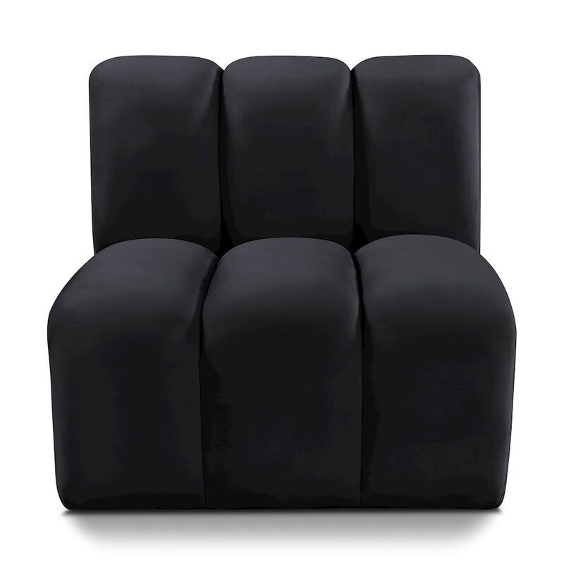 Meridian Furniture Arc Black Velvet Straight Chair