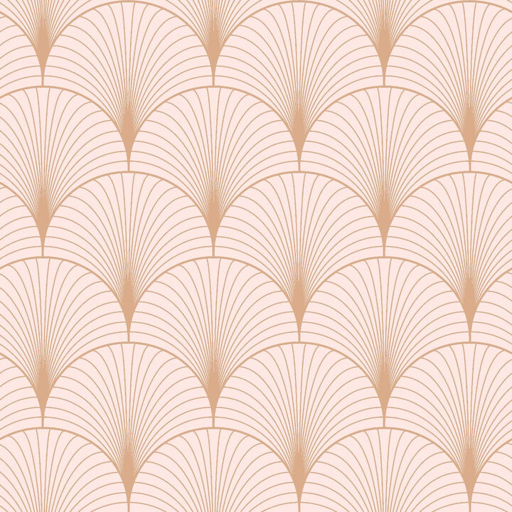 Lempicka Pink Art Deco Motif Wallpaper