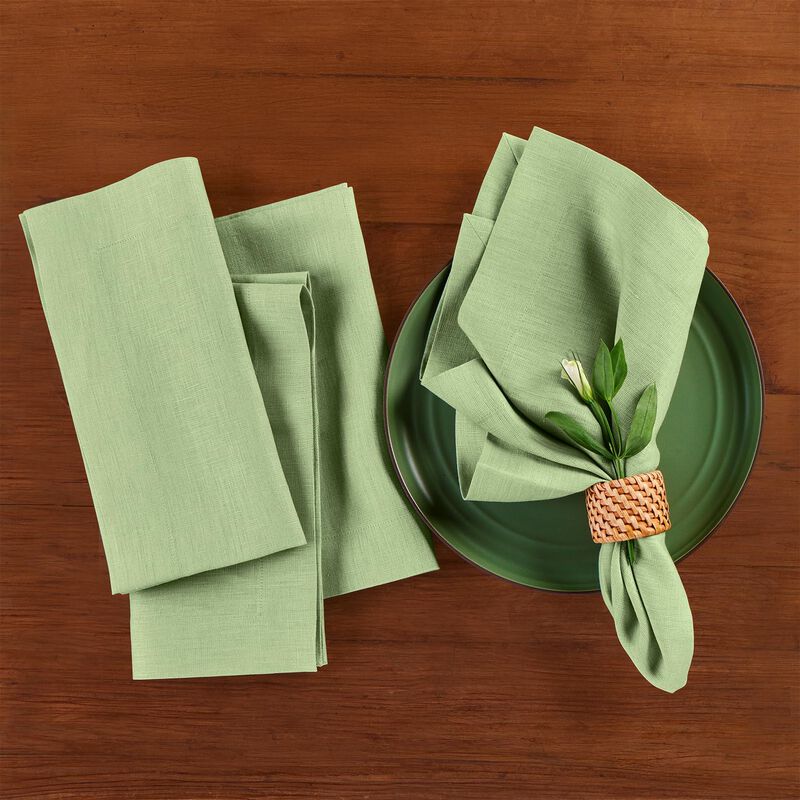 Solino Home Fete 100% Linen Dinner Napkins &ndash; Set of 4, 20 x 20 in, Machine Washable, Holiday and Everyday Dining