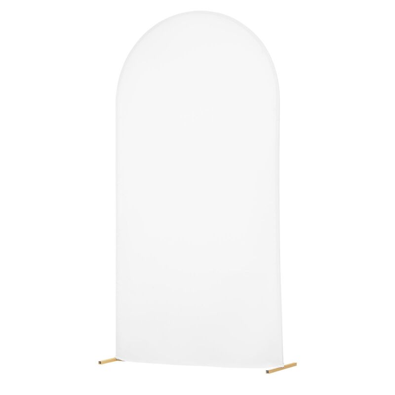 Gold Metal Arch Backdrop Stand with Cover for Wedding and Party Decorations image number 0