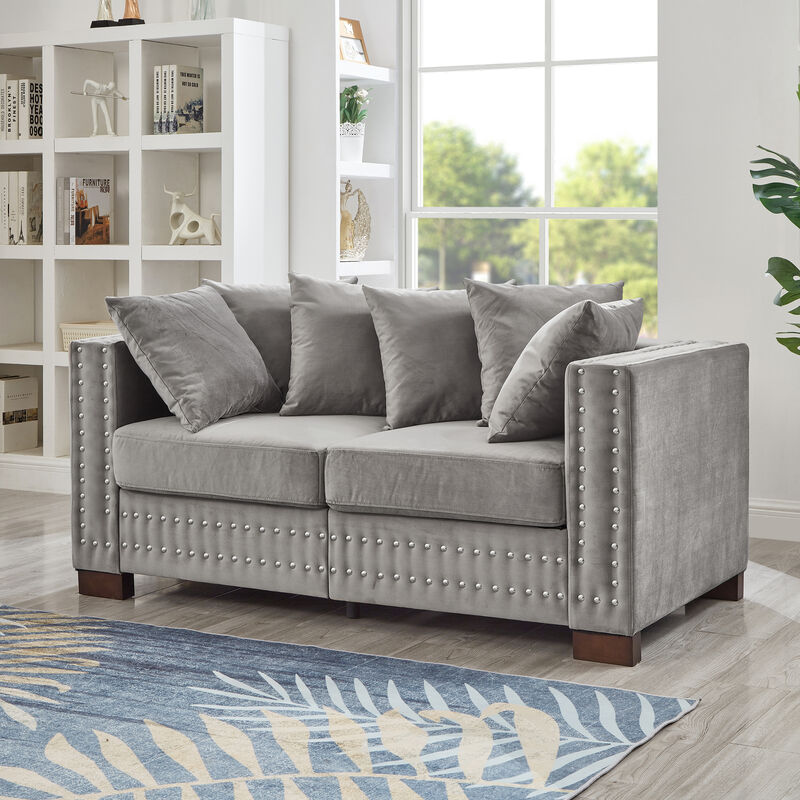 Modern Design Living Room Sofa Square armrest image number 2