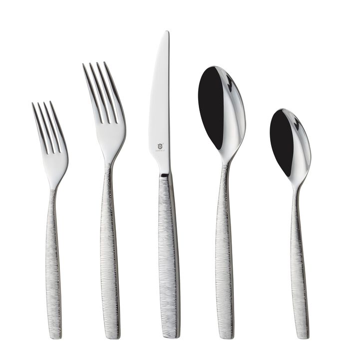 Danialli Mezzano Engraved Silverware Set, Durable 18/10 Stainless Steel Flatware Set, Dishwasher Safe, Built to Last
