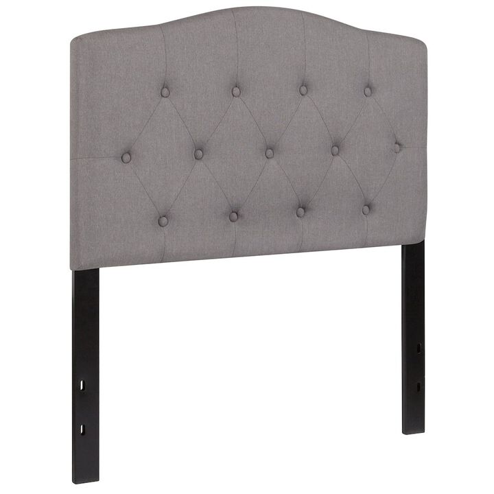 Flash Furniture Tufted Upholstered Twin Size Headboard in Light Gray Fabric