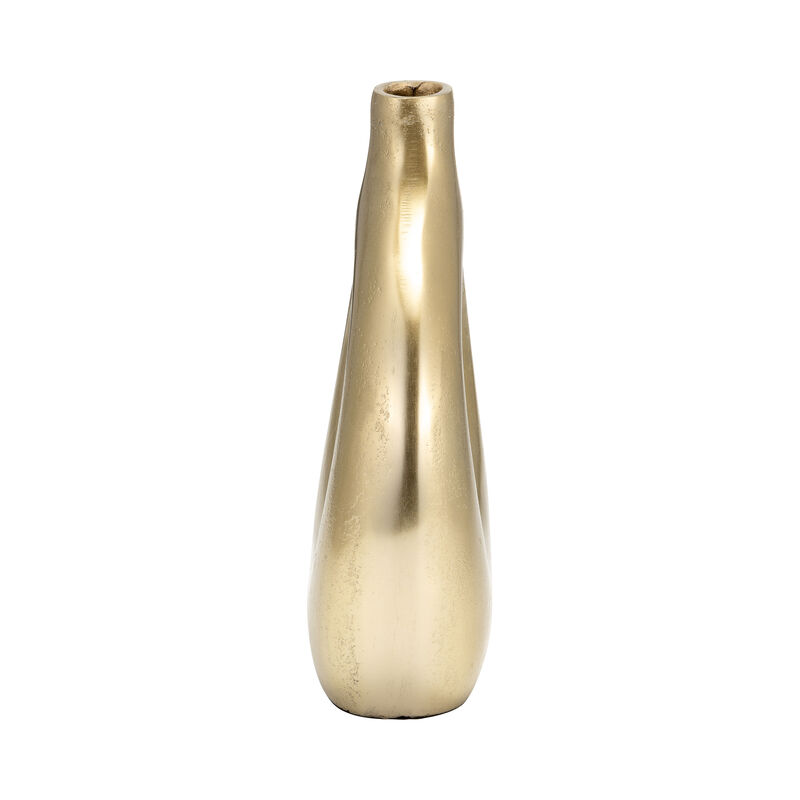 Metal 10" Open Cut Vase, Gold image number 2