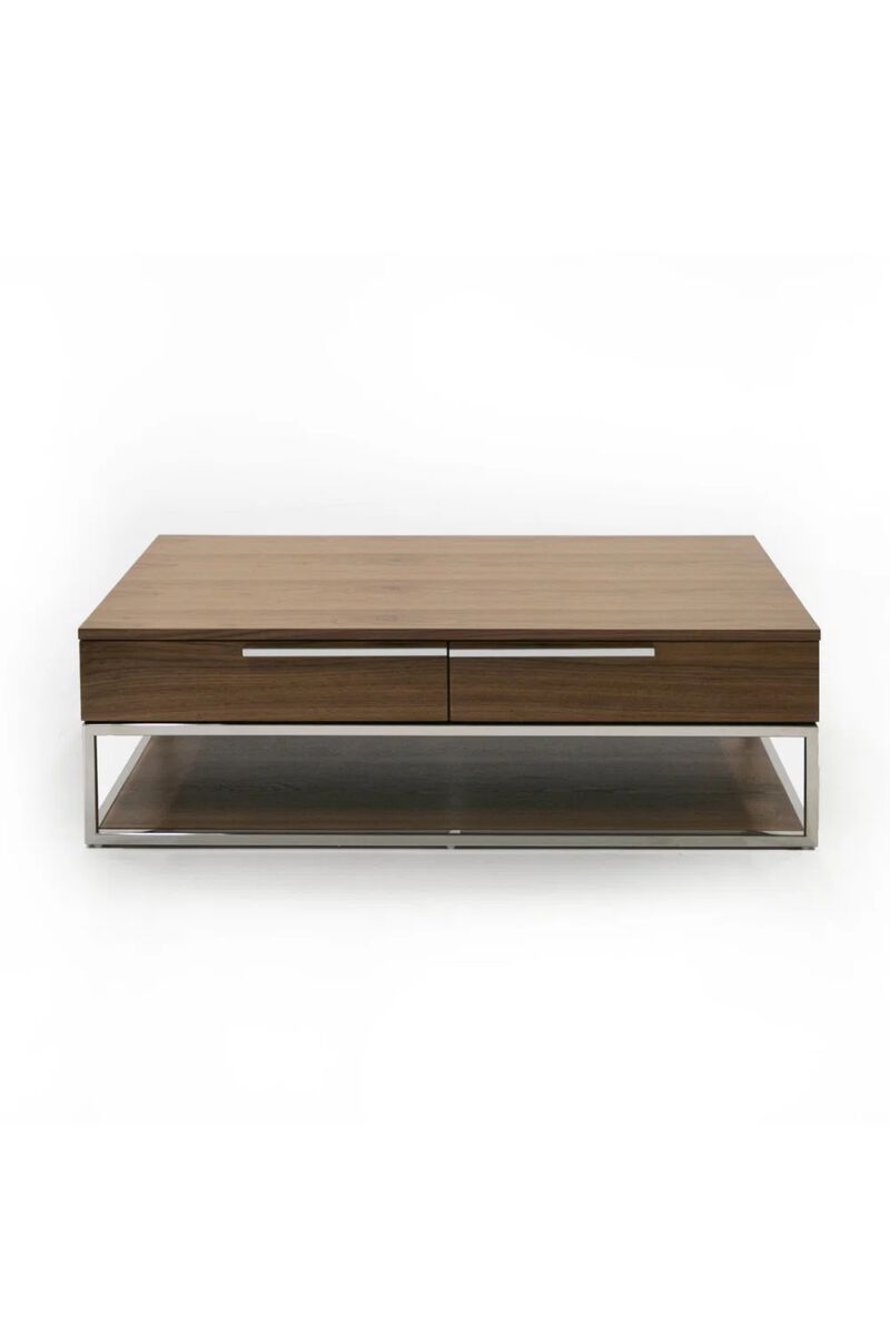 Walnut Veneer 2-Drawer Coffee Table | OROA Modern Heloise image number 2