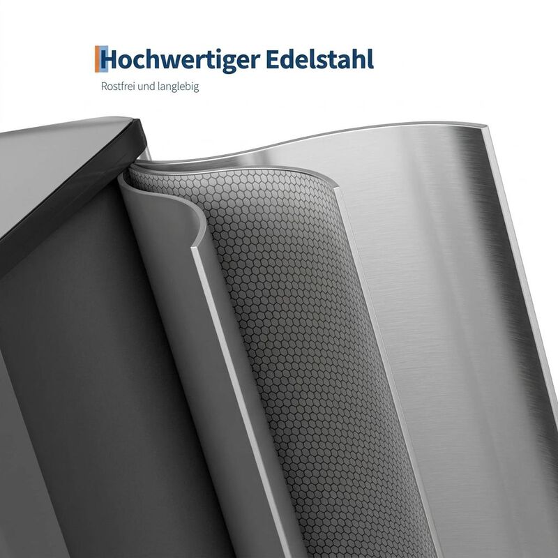 Stainless Steel Dual Compartment Trash Can. 2x15L Removable Buckets, Soft-Close Lid, Touchless pedal image number 3