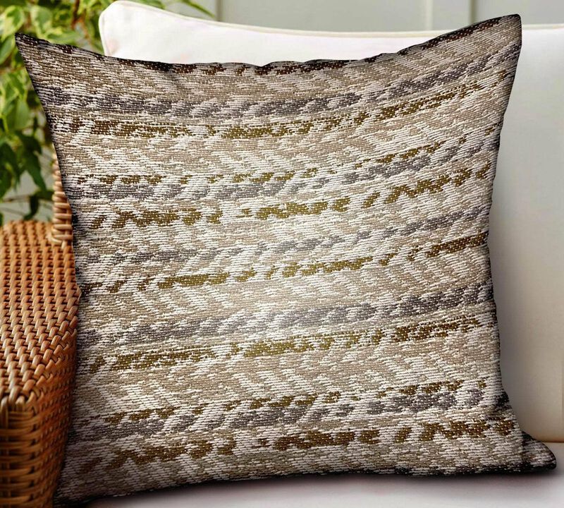 Plutus Brands Antique Zane Brown Dobby Luxury Outdoor/Indoor Throw Pillow image number 1