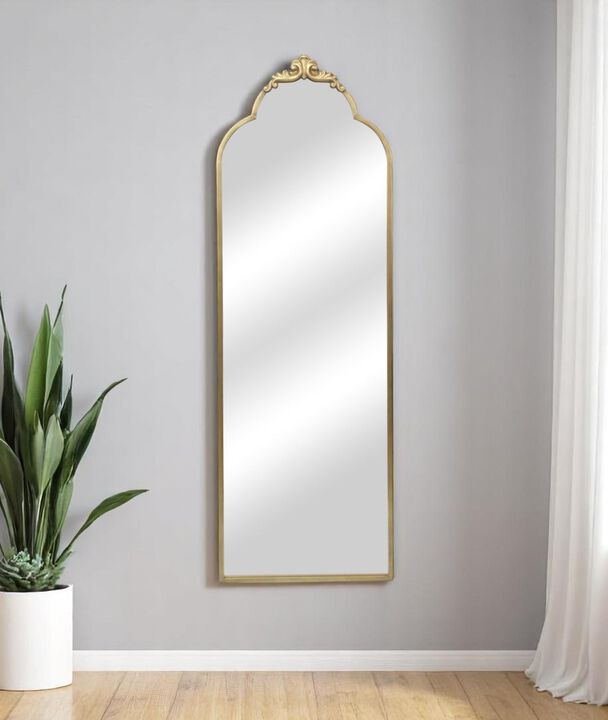 HomeRoots 65" Gold Metal Arch Full Length Hanging Mirror