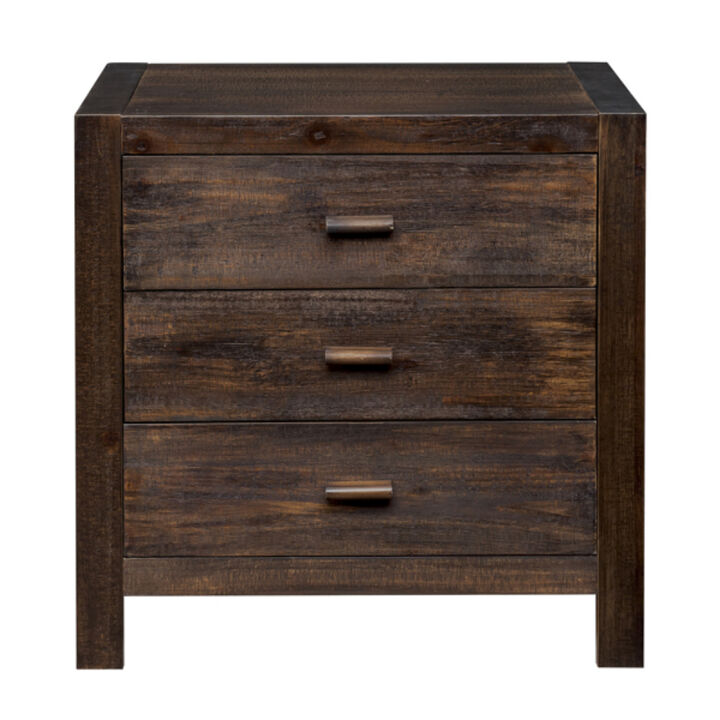 3-Drawer Wooden Nightstand &ndash; Space-Saving Side Table for Bedroom, Living Room, or Guest Room