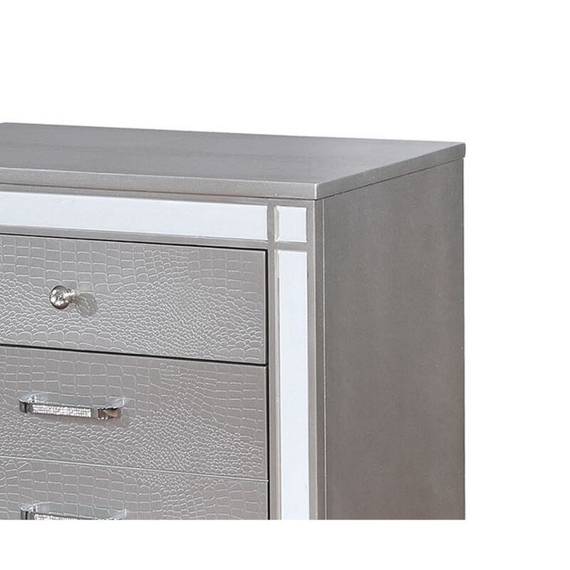 Queen Bedroom Set, Silver Wood, 3 Piece Set with 2 Nightstands image number 5