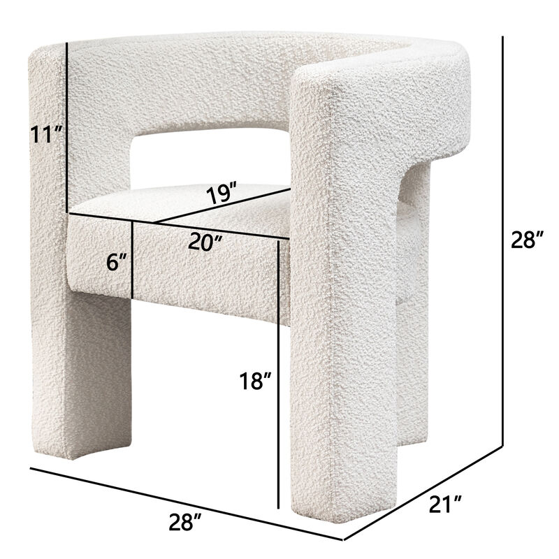 Herbert Modern Boucl&eacute; Armchair