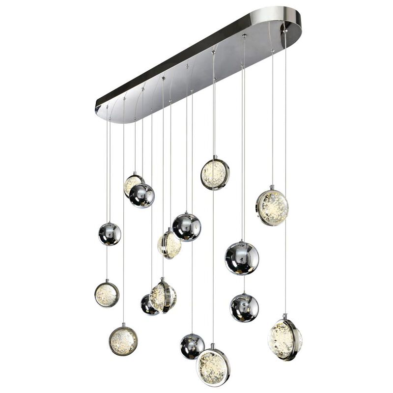 Salvador 40 in LED Integrated Polished Nickel Chandelier