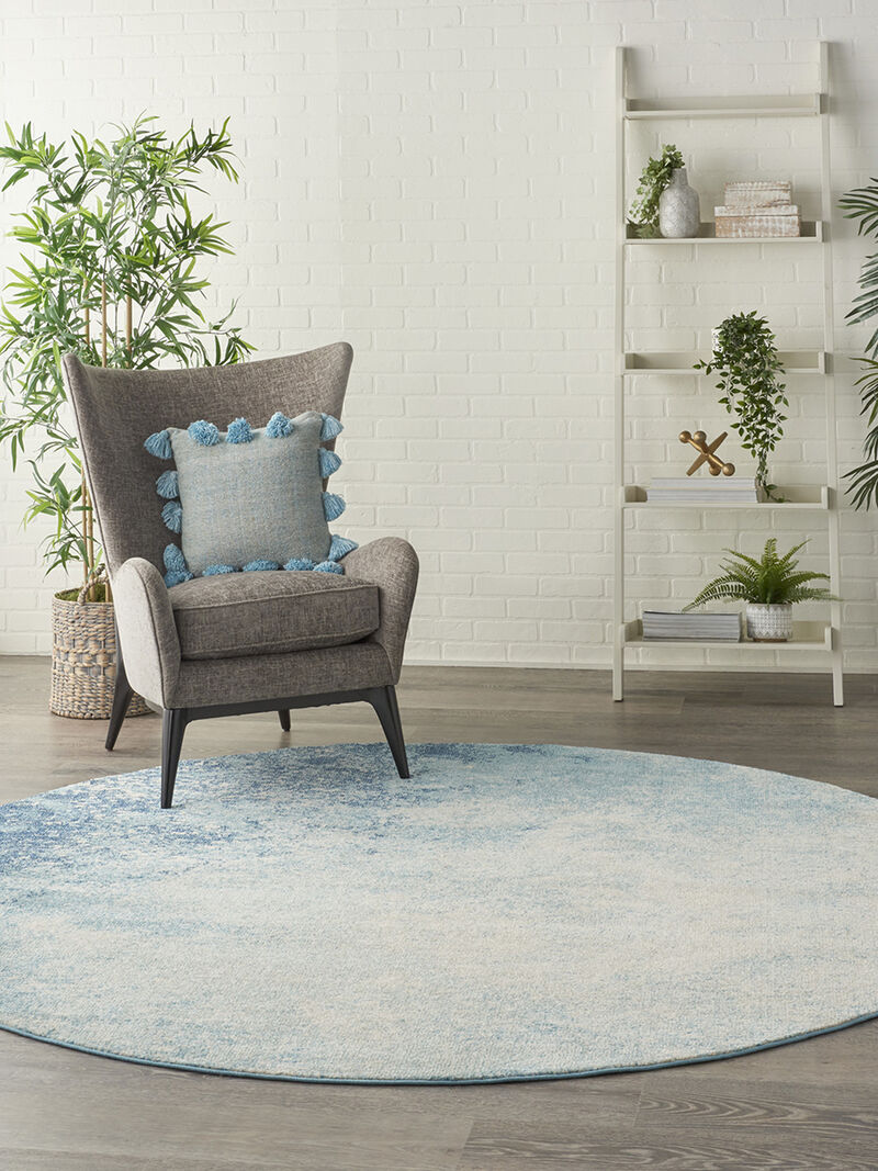 Passion PSN10 Navy/Light Blue 8' x Round Rug image number 8